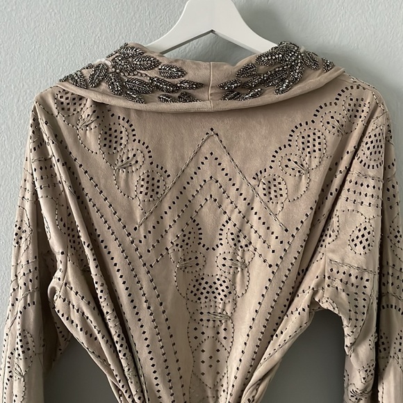 Boston Proper Embellished Laser Cut Embroidered Tie Front Cardigan EUC! - Picture 7 of 7